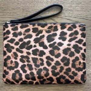 Betsey Johnson "Phone a Friend" Leopard animal print Wristlet pouch
